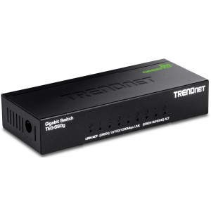 TRENDnet TEG-S80g 8-Port Unmanaged Gigabit Ethernet Switch, 8 Gigabit RJ-45 ports, GREENnet Technology